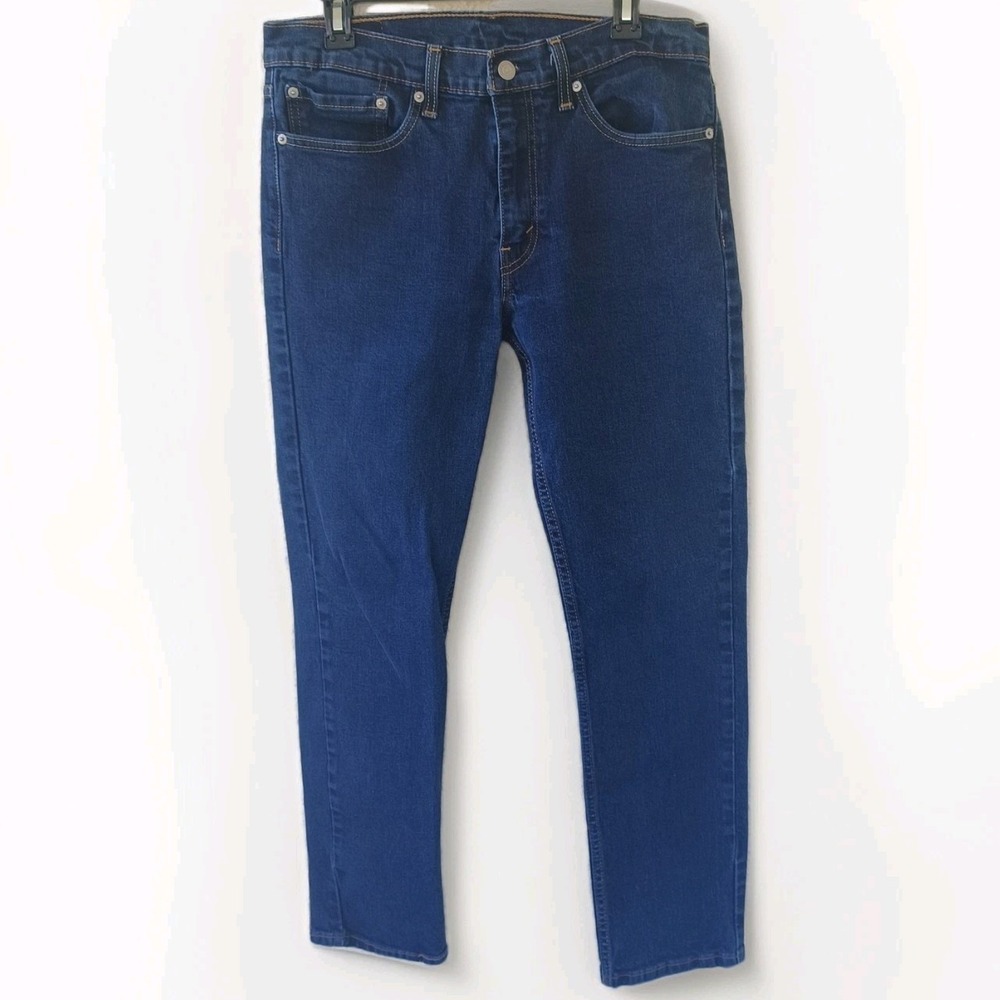 Levis 511 Slim Fit Jeans Mens 34x32 Dark Indigo Blue Denim Pants 04511-1907